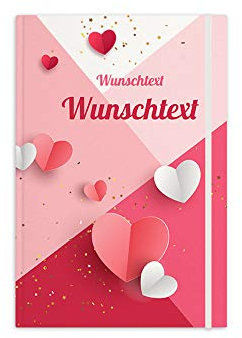 printplanet® - Notizbuch mit Name oder Text selbst gestalten - A5 Tagebuch personalisieren und bedrucken - Motiv: Liebe