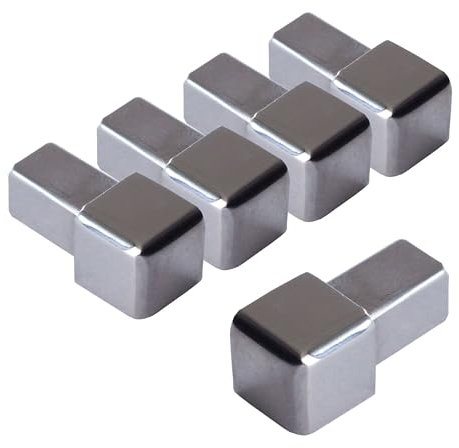 Dalsys 5x Endstück für Fliesenschiene 8mm, Quadratprofil Edelstahl Poliert, Fliesenprofil