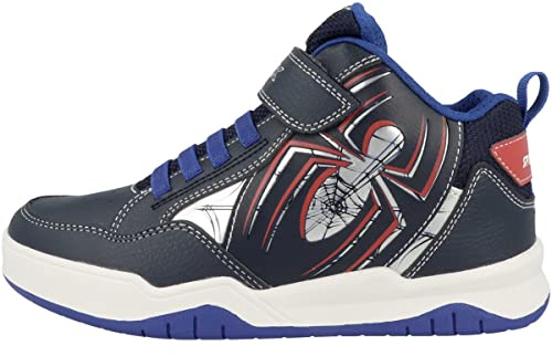 Geox Jungen J Perth Boy C Sneakers, Navy Red, 35 EU