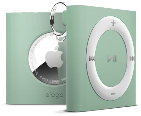 elago W7 Coque Porte-clés Compatible avec Apple AirTag - Protection Antichute, Design Classique de Lecteur MP3 Rétro (Chiens de Piste, Clés, Sacs à Dos) Dispositif de Suivi Non Inclus (Vert Menthe)