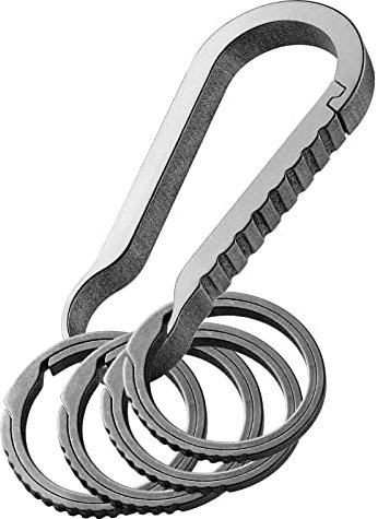 FEGVE Titan-Schlüsselclip, Karabiner-Schlüsselclip mit 4 seitlichen Schlüsselringen