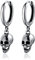 Ohrringe Silber 925, Dangling Earrings Goth Totenkopf für Damen Herren Schädel Schmuck Punk Klappcreolen Cartilage Ohr Piercing 10X28mm