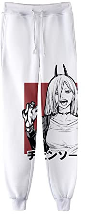 Chainsaw Man Sweatpants Unisex 3D Printed Elastic Waist Joggers Pants Anime Chainsaw Man Denji Makima Power AKI Cosplay Trousers