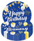 YAAVAAWBlue Happy Birthday Party Paper Plates 7”for ,,,,,10Pcs 18cm Disposable Tableware Birthday Plates,Happy Birthday Table Decor Plates for Him,Her Birthday Party Supplies