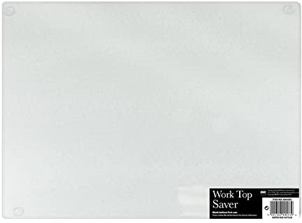 YöL Clear Frosted Effect Tempered Glass Worktop Saver Chopping Board - Anti Slip, Surface Protector, Cocktail Drinks Fruit