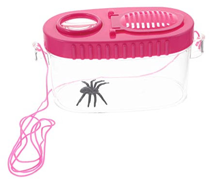 TEHAUX Spielzeuge 2Pcs Viewer Spielzeugbehälter Reptilienzubehör Haushaltsgeräte Kinderwerkzeuge Reptilien Terrarium Multifunktionsbehälter Beobachtungskasten Multifunktions Rosa