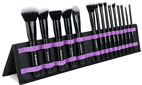 Make up Pinsel set Makeup Pinselset 15 Stück Schminkpinsel Sets mit Grundierungspinsel, Puderpinsel, Lidschattenpinsel, ConcealerPinsel, Rouge Pinsel Gesichts kosmetikpinsel Reisetasche Stoff(Schwarz)