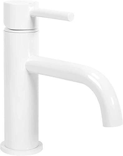 VBChome Waschbecken Armatur Weiß Bad Wasserhahn Waschtisch Badarmatur Waschbeckenamatur Waschtischmischer Waschtischarmatur Modern Elegant Hohe Qualität