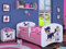 BDW Kinderbett Super Hunde - Babybett mit Matratze und Schublade - Bequem und Langlebig Rausfallschutz Bett - Kinderzimmer - Rosa (Motiv 1) - 180x90