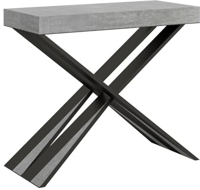 Decor Space Table console Cagliari extensible en bois pour salle à manger (ciment, extensible jusqu'à 300 cm/classique)