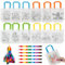 DAOUZL Kinder Stoffbeutel Set, 12pcs Stoffbeutel zum Bemalen für Kinder und 6pcs Stapelbare Wachsmalstifte(12 Farben in 1), DIY Graffiti Taschen Kinder für Kindergeburtstag Gastgeschenke