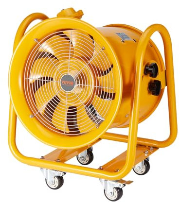 VEVOR Bauventilator 1100-W-AC-Motor Baugebläse 2850 U/min Baulüfter Gebläse 2001 L/s (4240 CFM) Axiallüfter 5 m Netzkabel Axialgebläse 79 dB Geräuschpegel Industrielüfter IP44