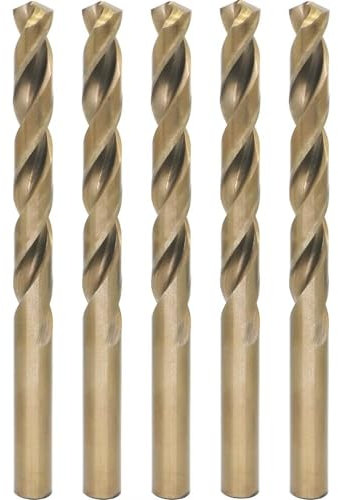 M35 Cobalt Drill Bit Set, 12mm, 5 Pieces | for Hard Metals Like Stainless Steel, Cast Iron | Exceptional Heat Resistance | Metric 5% Cobalt M35 Grade HSS-CO | Industrial-Grade Straight Shank Design