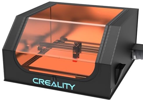 Creality Lasergravierer Gehäuse mit Entlüftung, Laserschneider Schutzabdeckung mit Ventilator und Rohr, flammhemmend und rauchdicht für Creality und andere Lasergraviermaschine (72 * 70 * 40cm)