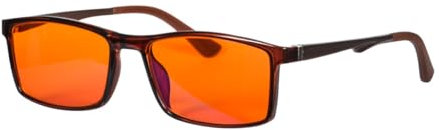Red Lens Anti Blue Light Blocking Glasses - Eliminate Eye Strain, Sleep Better, Gaming Eyeglasses (Orange Lens, C3)
