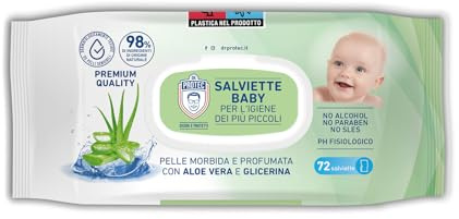 Dr. Protec, Lingettes bébé ALOE, 1 lot de 72 lingettes 98% d'ingrédients d'origine naturelle