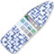 Gnawiew Extra Thick Ironing Board Cover And Pad - 124 X 38cm Cotton Padding 4 Layers With 2” Elastic Easy Installation 2 Click Buckles Stain Resistant Durable Scorch （Blue Brushstrokes）