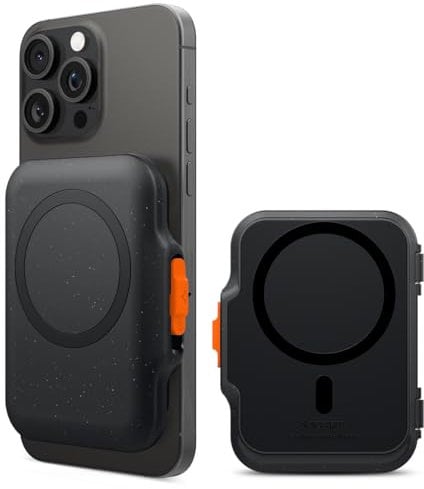 Spigen TinTap MagFit+ Porte-Cartes Magnétique Conçu pour MagSafe Compatible avec Les modèles iPhone 16/15/14/13/12 Magsafe Wallet - Noir