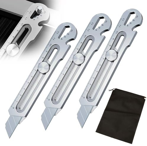 Lot de 3 couteaux utilitaires polyvalents, couteau utilitaire polyvalent, livré avec 1 sac de rangement, ouvre-boîte portable 6 en 1,adapté à une utilisation en intérieur et aux amateurs de bricolage