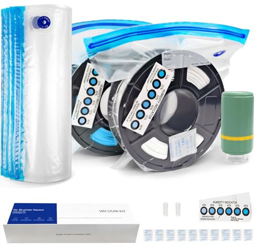 YOOPAI Filament Vakuumbeutel Kit Mit Automatische Pumpe, 10 Filament Aufbewahrung Beutel Plus 10 Trockenmitteln und 2 Clips, Filament Aufbewahrungsbeutel 34 * 30 cm