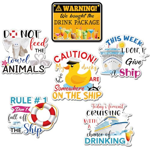 Blosssound 6 Pcs Cruise Ship Door Decorations Magnetic,Cruise Door Magnets Decorations Animal Towels Ducks Magnet Stickers for Fridge Cabin Garage Car Party Favors