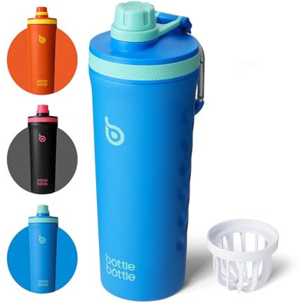 BOTTLE BOTTLE 26 oz Insulated Shaker Bottle Insulated Water Bottle for Men and Women Protein Shaker for Gym Water Cup dark blue