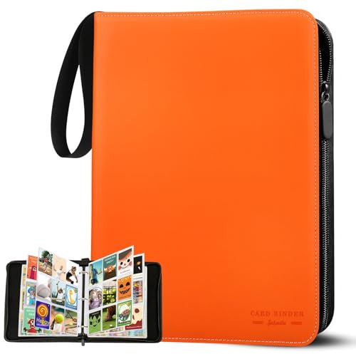 Sammelkarten Album 9 Fächer,40pcs Seiten Sammelalbum Binder für bis zu 720 Karten, Karten Sammelmappe Groß für Spielkarten, Sportkarten, Ninjago, TCG, MTG-Karten (Gray)