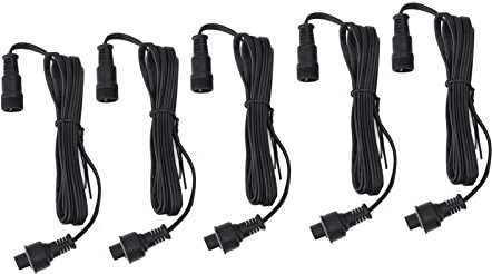 Deck Light Extension Cable Plug and Play Lightweight 5 Pack 4.9ft LED Deck Light Extension Cable Safe 3 Pin Outdoor Use