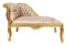 CasAmin Home & Living Französische Sitzbank im Louis-Stil Kleine Longue in Beige Floraler Ottoman im Retro-Barock-Stil Für die Inneneinrichtung in Gold-Finish
