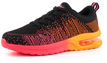 Hitmars Laufschuhe Damen Air Turnschuhe Leichte Sportschuhe Joggingschuhe Straßenlaufschuhe Fitness Sneaker Damen N/A2 Orange EU39