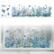 Peacoblue Fensterbilder Selbstklebend 120cm x 30cm, 1 Blatt Korallen- und Fischmuster, dekorativer, abnehmbarer Fensteraufkleber für Zuhause, Büro, Glasfensterdekoration