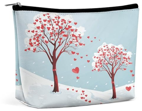 Trousse de maquillage pour rouge à lèvres, pochette à fermeture éclair, organiseur en forme de cœur, feuille d'arbre, organiseur portable, accessoires de toilette, arbre à feuilles en forme de cœur,