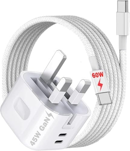 45W Charger For Google Pixel 9a 9 Pro XL Fold, 8 8a 8 Pro, 7 7a 7 Pro, 6 6a 6 Pro Phone Chargers Power Adapter Folding Plug GaN Fast Charging For Google Tablet, Pixel 9/9a Charger & Cable (WHITE)
