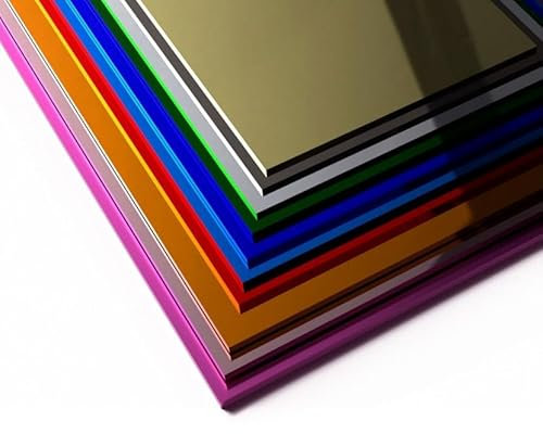 Pack de 10 Placas de Metacrilato Espejo A4-3mm de Espesor | Incluye 10 colores diferentes | Placas Acrílicas Reflectantes para Manualidades y Decoración