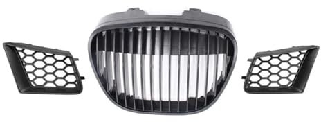 YYEFNMAZ Rejilla Central sin Emblema + Cubierta de Rejilla Superior del Parachoques Delantero con diseño de Panal Compatible con Seat Ibiza Cordoba Tipo 6L 2002-2009