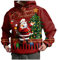 Weihnachts Sweatshirt Männer,Herren Sweatshirt Pullover Rentier Unisex 3D Druck Rentier Weihnachtsmann Gedruckt 3D Druck Hoodie Basic Rundhals Sweater Weihnachten Christmas Motiv