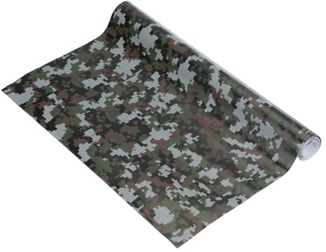 PATIKIL 30x100cm Camouflage Folie Tarnrolle 12 x3ft, Numeral Dunkelgrün | Digitaler Tarnvinyl-Aufkleber Selbstklebendes Autoaufkleber zum Abdecken von Bögen und anderen Jagdzubehörteilen,