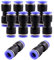 Lot de 10 connecteurs pneumatiques de 8 mm - Raccord rapide - Pneumatique droit - 8 mm - Outils pneumatiques pour raccords rapides à air comprimé
