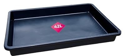 Kunststoffwanne 88 x 60 cm aus PP - Öl-Auffangwanne, Säuren- und laugenfeste Industriewanne, Plastikwanne mit 42 Liter Volumen