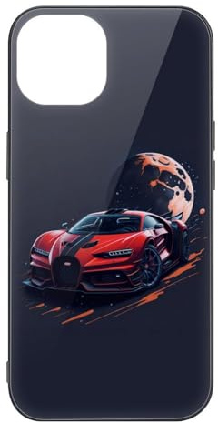 CRIVOTA Hülle Für iPhone 14 - Ganz Neues Sportwagen-Design, Glas-Rückseite + TPU, Nach Militärstandard Getestet, Extrem Schlank, Perfekte Passform, Handyhüllen Für Männer Frauen