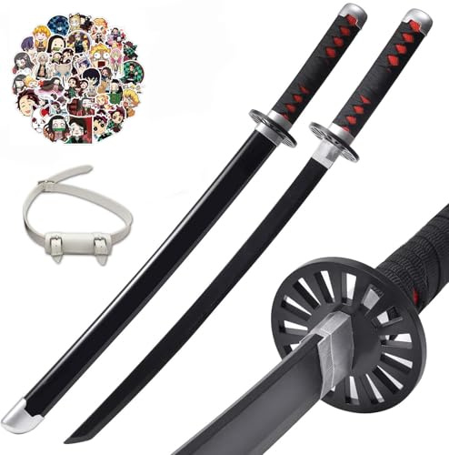 31Inch Demon Swords Katana Anime Sword Samurai Tanjiro Cosplay Handmade Props Japanese Katana Handmade Abs Sheath Knife For Lovers Halloween Props sword (Kamado Tanjirou)