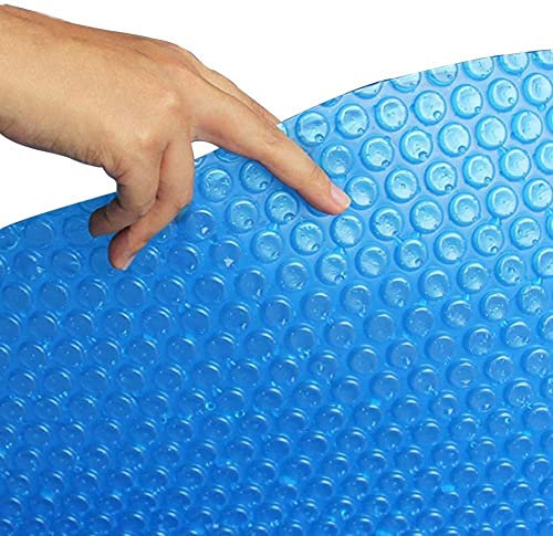 Couverture de chauffage solaire pour piscine, 4 x 7 et 4 x 8 m, couverture de piscine rectangulaire à bulles, film d'isolation thermique robuste avec œillets, pour piscines gonflables et creusées (3