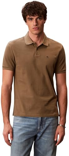 Calvin Klein Herren Poloshirt Kurzarm Monogram Pique aus Baumwolle
