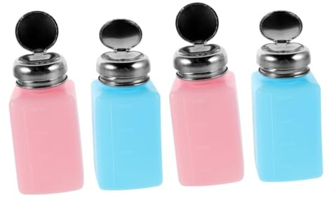 Hohopeti 4 Stück Antistatische Nachfüllbare Lösungspumpenflasche Presspumpenspender Für Alkohol Lösungsmittel Und Reinigungsmittel Geeignet Für Labor Nagelpflege Und