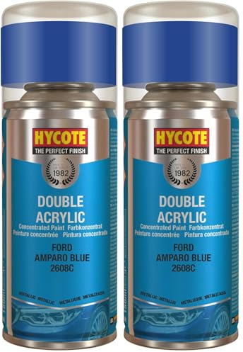Hycote Double Acrylic Aerosol Car Spray Paint, Ford - Amparo Blue, 150 ml (Pack of 2)