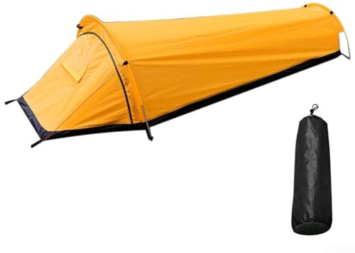 Tente de camping ultralégère pour 1 personne, tente de randonnée étanche avec poteaux en aluminium, abri de randonnée compact unique pour voyage en plein air
