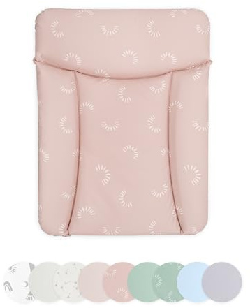 Ehrenkind® Abwaschbare Wickelauflage - Hygienisch, Sicher und Vielseitig in Rosé Gemustert | Wickelauflage 50x70 | Wickelunterlage | Wickeltischauflage abwaschbar
