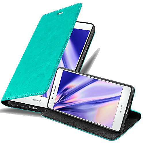Cadorabo Custodia Libro per Huawei P9 LITE in TURCHESE PETROLIO - con Vani di Carte, Funzione Stand e Chiusura Magnetica - Portafoglio Cover Case Wallet Book Etui Protezione