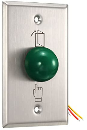 sourcing map Door Release Button Push to Exit Resettable NO/NC/COM Switch for Access Control Panel 115mmx70mm 12V 3A Stainless Steel