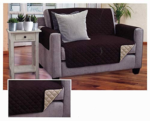 heimtexland Wende Sofa Schonbezug Braun 2-Sitzer Überwurf 190x223 cm Sofaschoner Typ646